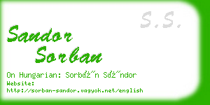 sandor sorban business card